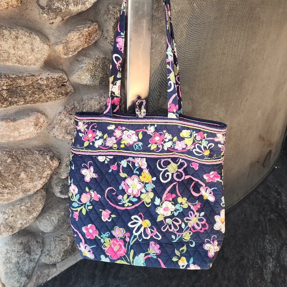 Vera Bradley Floral Ribbons Tote Bag - Picture 7 of 15